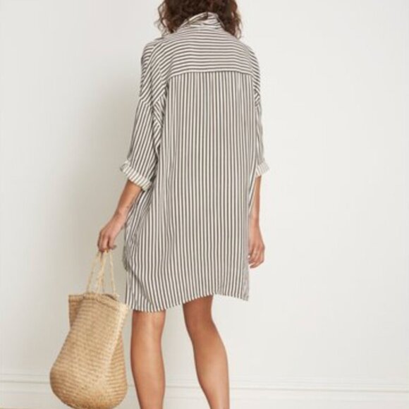 Faithfull the Brand Green and White Striped Dress Size 6 - Picture 10 of 10